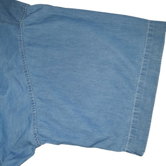 Mens Size Chest 52-53" Collar 47cm Vintage Light Blue Denim Shirt - Picture 6 of 10